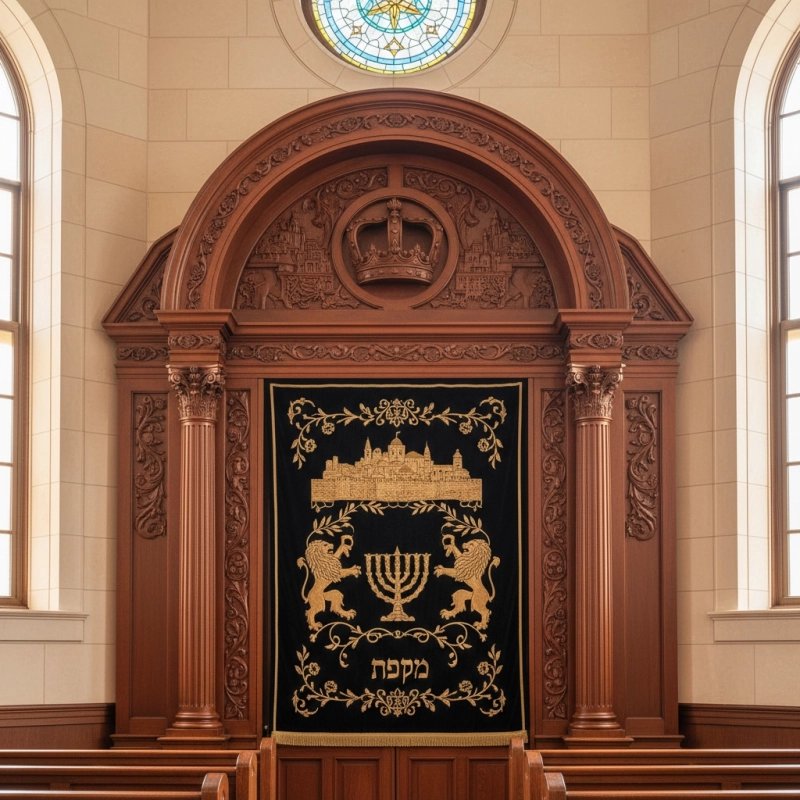 Majestic Handcrafted Mahogany Aron Kodesh Torah Ark from Mulyoharjo Furniture Indonesia