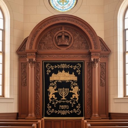 Majestic Handcrafted Mahogany Aron Kodesh Torah Ark from Mulyoharjo Furniture Indonesia