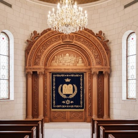 Elegant Handcrafted Mahogany Aron Kodesh from Mulyoharjo Furniture Indonesia