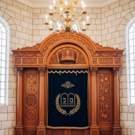 Exquisite Hand-Carved Mahogany Aron Kodesh Torah Ark by Mulyoharjo Furniture Indonesia