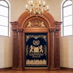 Magnificent Mulyoharjo Mahogany Wood Aron Kodesh Torah Ark A Sacred Masterpiece