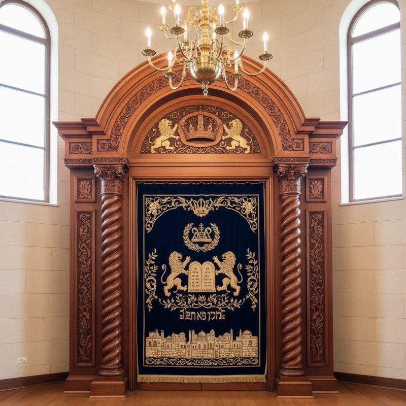 Magnificent Mulyoharjo Mahogany Wood Aron Kodesh Torah Ark A Sacred Masterpiece