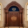 Exquisite Hand-Carved Mahogany Aron Kodesh Torah Ark by Mulyoharjo Furniture Indonesia