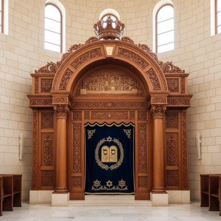 Exquisite Handcarved Mahogany Wood Aron Kodesh Torah Ark by Mulyoharjo Furniture Indonesia