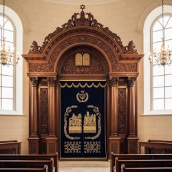 Exquisite Handcrafted Mahogany Kayu Mahoni Aron Kodesh Torah Ark from Mulyoharjo Furniture