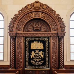 Majestic Hand-Carved Mahogany Aron Kodesh by Mulyoharjo Furniture Indonesia