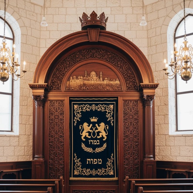 Elegant Handcrafted Mahogany Aron Kodesh from Mulyoharjo Furniture Indonesia