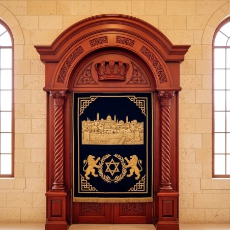 Mulyoharjo's Exquisite Handcrafted Mahogany Aron Kodesh a Sacred Torah Ark