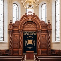 Exquisite Mulyoharjo Hand-Carved Mahogany Aron Kodesh Sacred Torah Ark