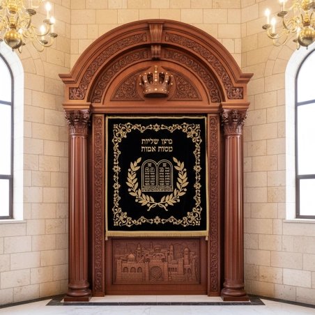 Elegant Handcrafted Mahogany Wood Aron Kodesh from Mulyoharjo Furniture Indonesia