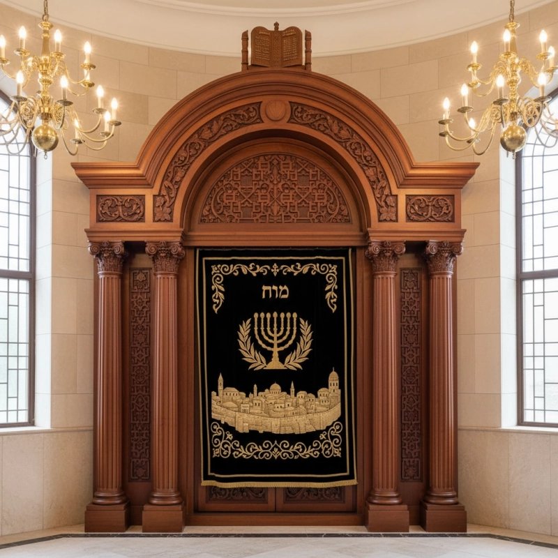 Elegant Handcrafted Mahogany Aron Kodesh from Mulyoharjo Furniture Indonesia
