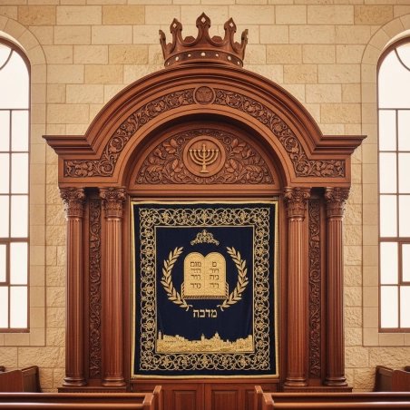 Exquisite Hand-Carved Mahogany Aron Kodesh by Mulyoharjo Furniture Indonesia