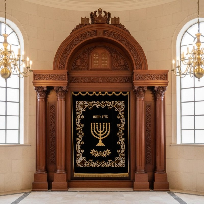 Majestic Handcrafted Mahogany Aron Kodesh a Sacred Torah Ark by Mulyoharjo Furniture Indonesia