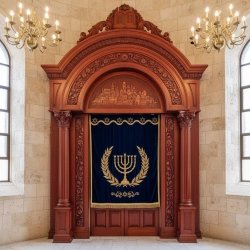 Magnificent Mulyoharjo Handcarved Mahogany Wood Aron Kodesh Torah Ark