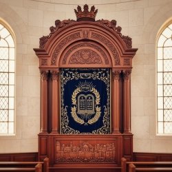 Mulyoharjo Artisanal Mahogany Wood Aron Kodesh a Sacred Testament to Craftsmanship