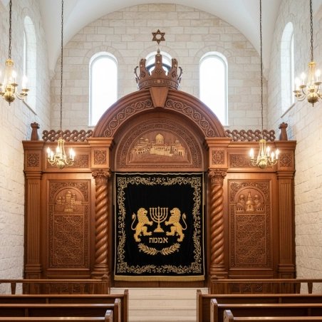 Exquisite Mulyoharjo Mahogany Wood Aron Kodesh Torah Ark Handcrafted Masterpiece