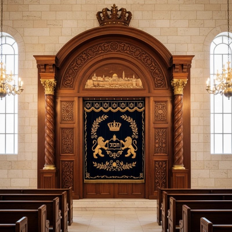 Elegant Handcrafted Mahogany Aron Kodesh from Mulyoharjo Furniture Indonesia