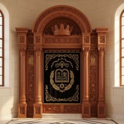 Magnificent Hand-Carved Mahogany Aron Kodesh Torah Ark by Mulyoharjo Furniture Indonesia