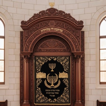 Exquisite Hand-Carved Mahogany Wood Aron Kodesh from Mulyoharjo Furniture a Sacred Masterpiece
