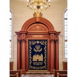 Exquisite Handcrafted Mahogany Wood Aron Kodesh Torah Ark by Mulyoharjo