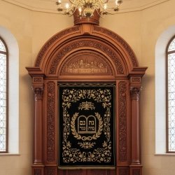 Exquisite Mulyoharjo Handcarved Mahogany Aron Kodesh Sacred Torah Ark