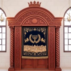 Exquisite Handcarved Mahogany Aron Kodesh Torah Ark by Mulyoharjo Furniture