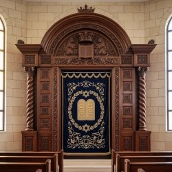 Elegant Handcrafted Mahogany Aron Kodesh by Mulyoharjo Furniture Indonesia