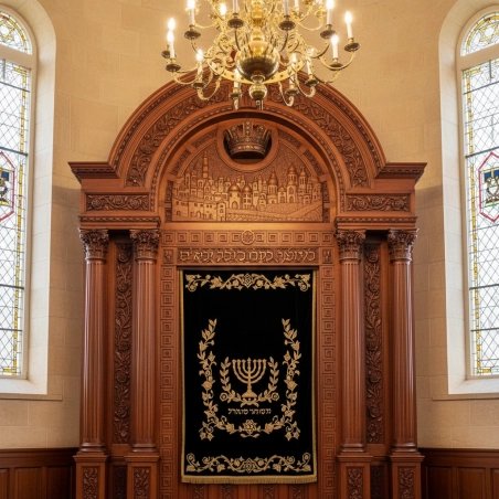 Elegant Handcrafted Mahogany Aron Kodesh from Mulyoharjo Furniture Indonesia