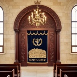 Elegant handcrafted Mahogany Aron Kodesh from Mulyoharjo Furniture Indonesia