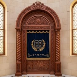 Exquisite Mulyoharjo Handcarved Mahogany Aron Kodesh a Sacred Torah Ark
