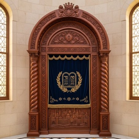 Exquisite Mulyoharjo Handcarved Mahogany Aron Kodesh a Sacred Torah Ark