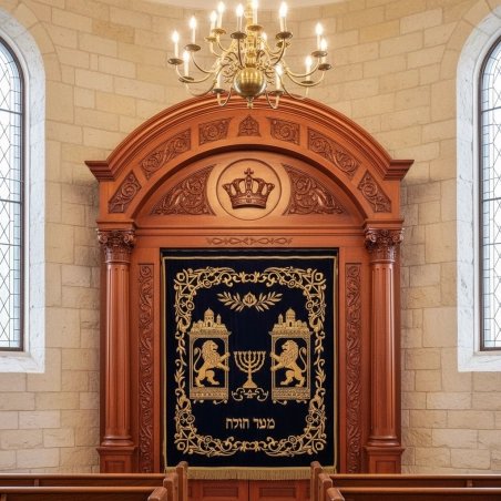 Elegant handcrafted Mahogany Aron Kodesh from Mulyoharjo Furniture Indonesia