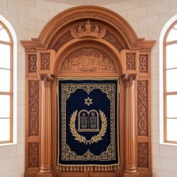 Exquisite Handcrafted Mahogany Aron Kodesh by Mulyoharjo Furniture Indonesia