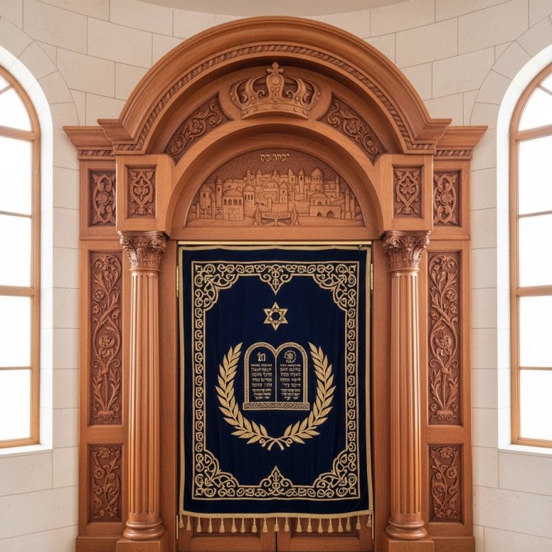 Exquisite Handcrafted Mahogany Aron Kodesh by Mulyoharjo Furniture Indonesia