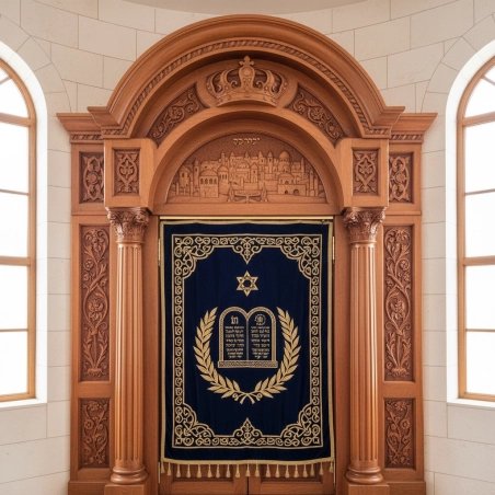 Exquisite Handcrafted Mahogany Aron Kodesh by Mulyoharjo Furniture Indonesia