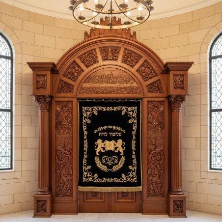 Magnificent Handcrafted Mahogany Wood Aron Kodesh from Mulyoharjo Furniture Indonesia