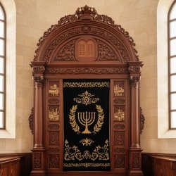 Majestic Hand-Carved Mahogany Aron Kodesh by Mulyoharjo Furniture Indonesia