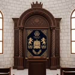 Exquisite Handcrafted Mahogany Wood Aron Kodesh Torah Ark by Mulyoharjo Furniture Indonesia