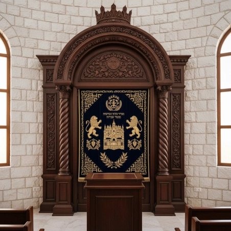 Exquisite Handcrafted Mahogany Wood Aron Kodesh Torah Ark by Mulyoharjo Furniture Indonesia