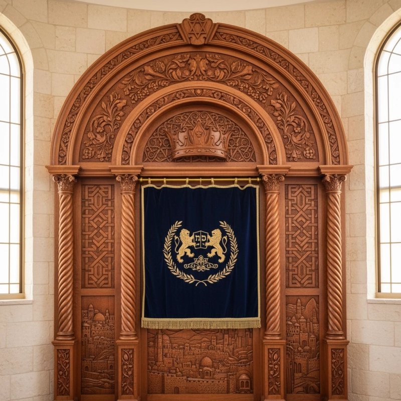 Elegant Handcrafted Mahogany Aron Kodesh from Mulyoharjo Furniture Indonesia