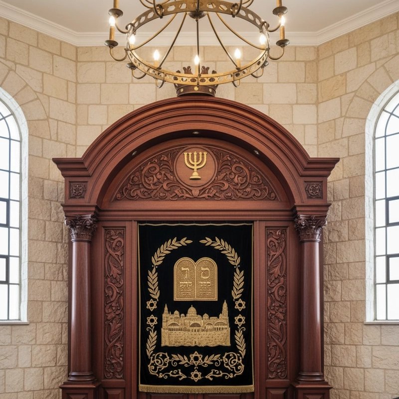 Elegant Handcrafted Mahogany Aron Kodesh from Mulyoharjo Furniture Indonesia