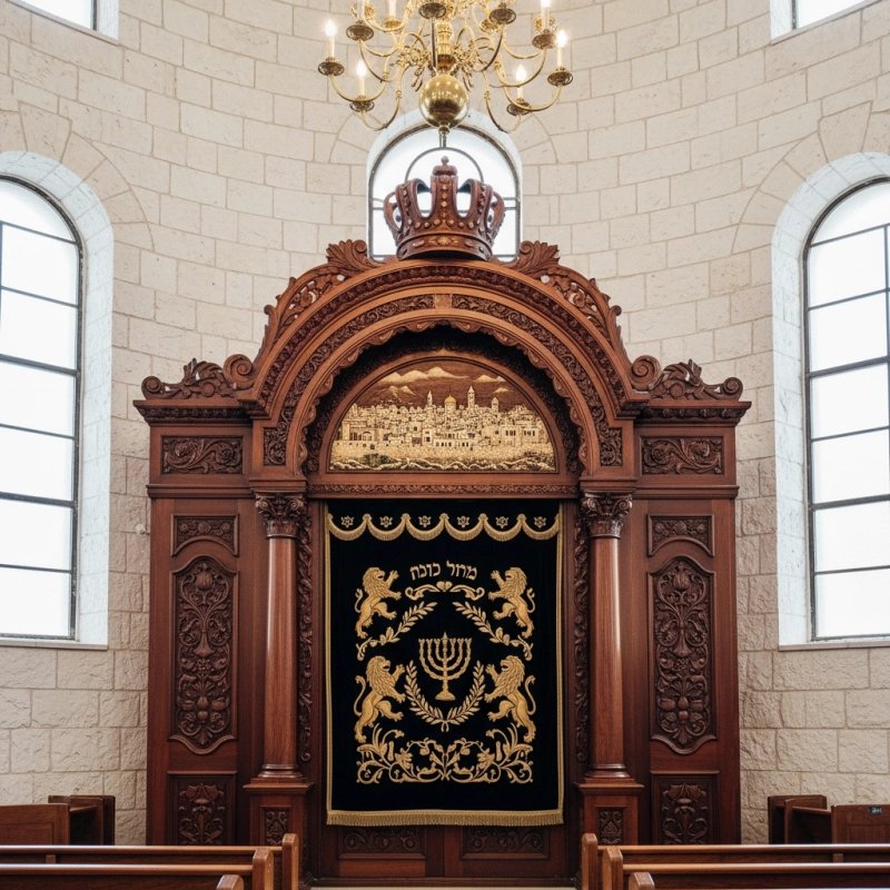 Magnificent Handcarved Mahogany Aron Kodesh Torah Ark by Mulyoharjo Furniture Indonesia