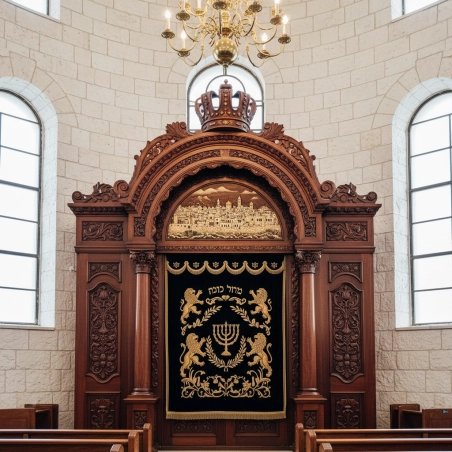 Magnificent Handcarved Mahogany Aron Kodesh Torah Ark by Mulyoharjo Furniture Indonesia