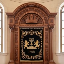 Exquisite Handcrafted Mahogany Wood Aron Kodesh Torah Ark by Mulyoharjo Furniture Indonesia