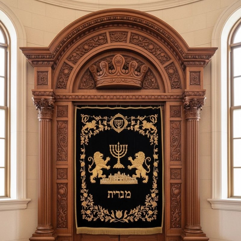 Exquisite Handcrafted Mahogany Wood Aron Kodesh Torah Ark by Mulyoharjo Furniture Indonesia