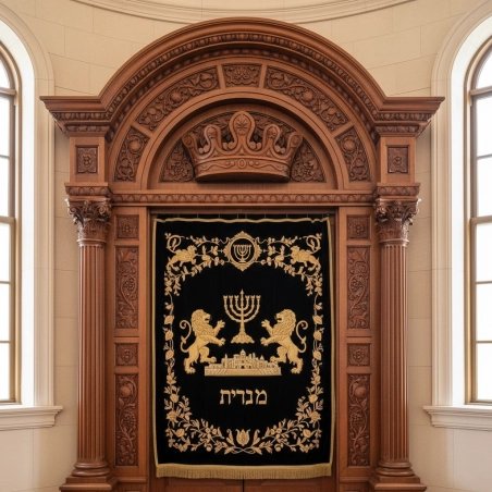 Exquisite Handcrafted Mahogany Wood Aron Kodesh Torah Ark by Mulyoharjo Furniture Indonesia
