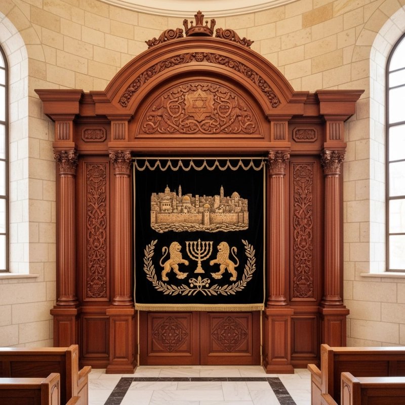 Elegant Handcrafted Mahogany Aron Kodesh from Mulyoharjo Furniture Indonesia