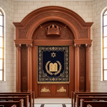 Exquisite Handcrafted Mulyoharjo Mahogany Aron Kodesh Torah Ark