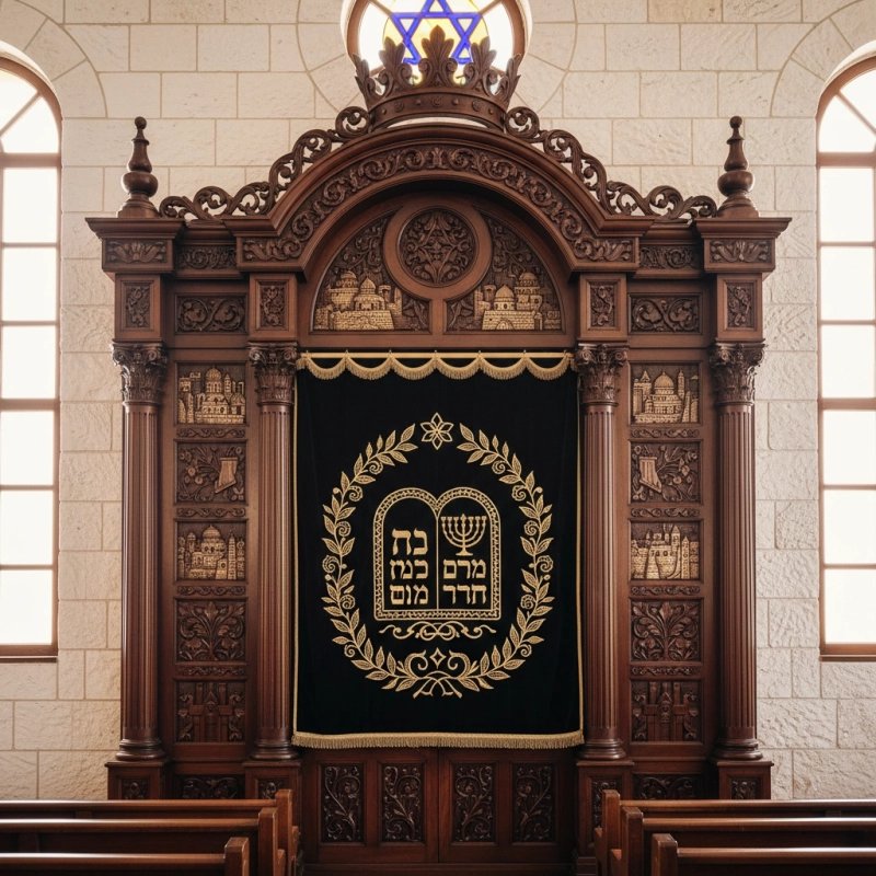 Elegant Handcrafted Mahogany Aron Kodesh from Mulyoharjo Furniture Indonesia