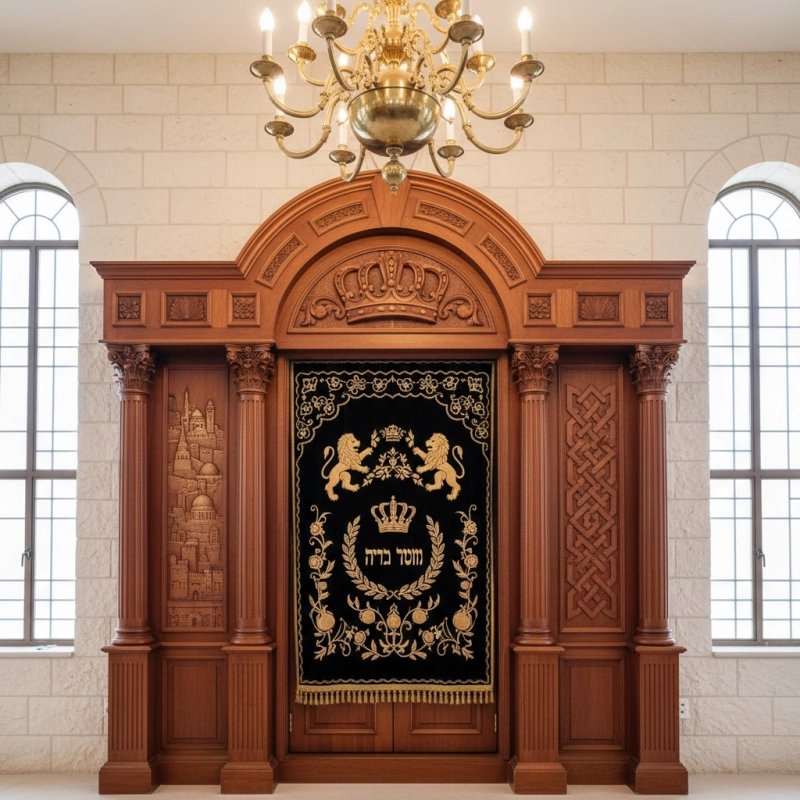 Exquisite Handcrafted Mahogany Aron Kodesh by Mulyoharjo Furniture Indonesia